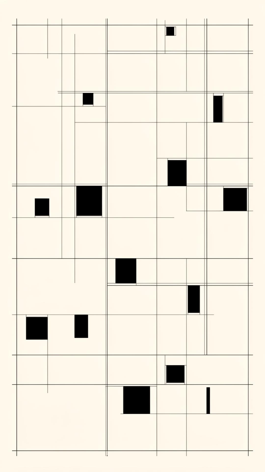 Abstract editorial grid logic with weighted image blocks